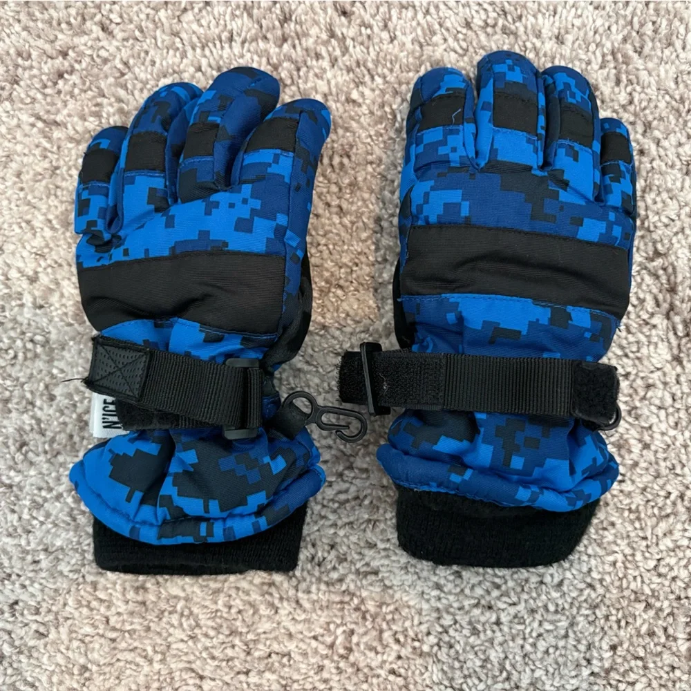 N’Ice Caps Winter Waterproof Thinsulate Gloves - 4-5 Yrs - Blue Digital Camo
